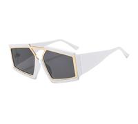 HPIRME Oversize Glasses Women Vintage Mirror Shades Uv400(white)