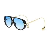 HPIRME Oversize Sunglasses Fashion Punk Shades Uv400(Black blue gradient)