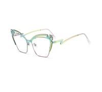 HPIRME Oversize Sunglasses Metal Frame Shades(66055-C2 blue light)