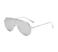 HPIRME Oversized Alloy Frame Sunglasses Men Female Oval Lens Style(silver)