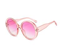 HPIRME Oversized Circular Frame Sunglasses Women and Men Vintage Fashion Lady Outdoor Driving Shades Uv400(Pink Pink)
