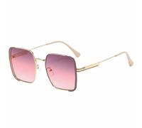 HPIRME Oversized Frame Men Glasses Women Vintage Shade Driving Uv400(Gold Purple Pink)