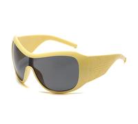 HPIRME Oversized Glasses Women for Men Fashion Vintage Luxury Big Frame Uv400(Yellow-Black)
