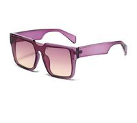 HPIRME Oversized Glasses Women Men Female Punk Frame Shades Uv400(Purple-PurpleYellow.)
