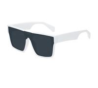 HPIRME Oversized Glasses Women Men Female Punk Frame Shades Uv400(White-Black)