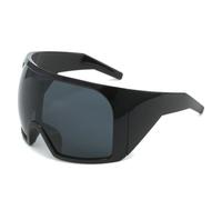 HPIRME Oversized Mask Punk Goggle Sunglasses Women Men Sports Sun Glasses Female Retro Shield One Piece Sunglass,C1 Black Gray,one size