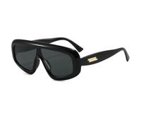 HPIRME Oversized One Piece Shield Sunglasses for Women Fashion One Piece Gradient Uv400(black gray)