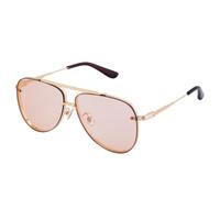 HPIRME Oversized Punk Sunglasses Men Women Luxury Oval Big Metal Frame Steampunk Double Beam Shades(C3GoldBrown)