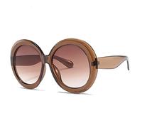 HPIRME Oversized Round Cat Eye Sunglasses for Women Gradient Patchwork Big Sun Glasses Female Shades Party, 13, One Size