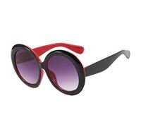 HPIRME Oversized Round Cat Eye Sunglasses for Women Gradient Patchwork Big Sun Glasses Female Shades Party, 11, One Size