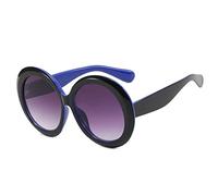 HPIRME Oversized Round Cat Eye Sunglasses for Women Gradient Patchwork Big Sun Glasses Female Shades Party, 8, One Size