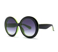 HPIRME Oversized Round Cat Eye Sunglasses for Women Gradient Patchwork Big Sun Glasses Female Shades Party, 4, One Size