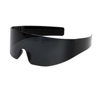 HPIRME Oversized Sports Punk Sunglasses Women Men Rimless Sun Glasses Goggle Lady UV400 Eyewear Shade,1,one size