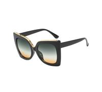 HPIRME Oversized Sunglasses Lady Oversized Cat Eye Sunglasses Women Glasses UV400,Green Yellow,one size