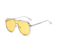 HPIRME Oversized Sunglasses Women One Piece Sun Glasses For Men UV400 Punk Shades Female Eyeglasses,yellow,one size