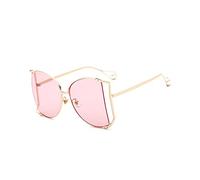 HPIRME Pearls Half Round Sunglasses Women Big Frame Gradient Sun Glasses Female Eyewear,8,One size