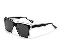 HPIRME Polarized Sunglasses Acetate Large Frame Frame Color Blocking Uv400(C01 BLACK)