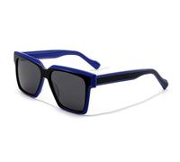HPIRME Polarized Sunglasses Acetate Large Frame Frame Color Blocking Uv400(C04 BLACK BLUE)