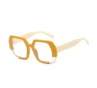 HPIRME Polygon Sunglasses Women Fashion Gradient Shades Uv400 Men Clear Lens Frame(Orange beige clear)