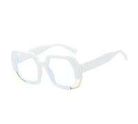 HPIRME Polygon Sunglasses Women Fashion Gradient Shades Uv400 Men Clear Lens Frame(White clear)