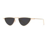 HPIRME Punk Metal Glasses Women Men Vintage Lady Cat Eye Gold Female Uv400 Shades(Gold-Black)