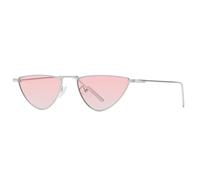 HPIRME Punk Metal Glasses Women Men Vintage Lady Cat Eye Gold Female Uv400 Shades(Silver-Pink)