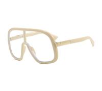 HPIRME Punk One - Piece Oversized Women Glasses Luxury Man Uv400(Beige Clear)