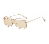 HPIRME Punk Rimless Glasses Women Men Shades Rectangle Luxury Vintage Fashion(C2)