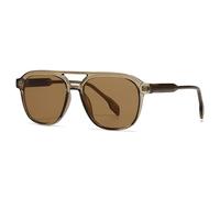 HPIRME Retro Acrylic Insert Square Frame Sunglasses Driving Sunglasses Men's Large Frame(Beige)