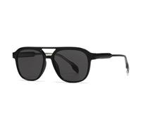 HPIRME Retro Acrylic Insert Square Frame Sunglasses Driving Sunglasses Men's Large Frame(black)