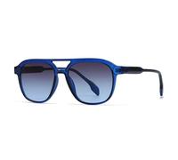 HPIRME Retro Acrylic Insert Square Frame Sunglasses Driving Sunglasses Men's Large Frame(Blue)