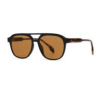 HPIRME Retro Acrylic Insert Square Frame Sunglasses Driving Sunglasses Men's Large Frame(Ginger)