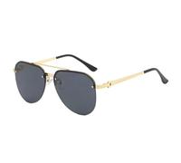 HPIRME Retro Fashion Metal Glasses Half Frame Double Beam Men's and Women's(2)