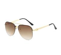 HPIRME Retro Fashion Metal Glasses Half Frame Double Beam Men's and Women's(3)