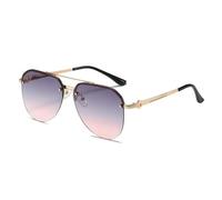 HPIRME Retro Fashion Metal Glasses Half Frame Double Beam Men's and Women's(4)