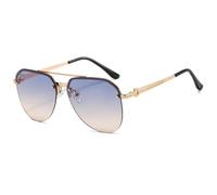 HPIRME Retro Fashion Metal Glasses Half Frame Double Beam Men's and Women's(5)