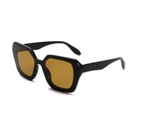 HPIRME Retro Fashion Vintage Glasses Women Vintage Oversize Uv400 Outdoor Shades(Black Brown)