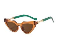 HPIRME Retro Irregular Glasses Uv400 Fashion Shades for Women Men Polygon Print(ClearBrown-Brown)