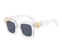 HPIRME Retro Luxury Glasses Women Men Fashion Gradient Vintage Shades Metal Decorate(C5)