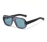 HPIRME Retro Men's Acetate Polarized Sunglasses Round Thick Frame Women Outdoors Uv400(C02 BLUE)