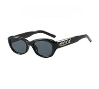 HPIRME Retro Oval Glasses for Women Men Vintage Fashion Shades Uv400(Black Black)