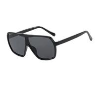 HPIRME Retro Punk Men Glasses Trendy for Women Oversized Frame Shade Uv400(Bright Black Gray)