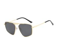 HPIRME Retro Punk Metal Frame Women's Luxury Men Uv400(Gold Gray)