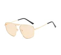 HPIRME Retro Punk Metal Frame Women's Luxury Men Uv400(Gold Tea)