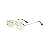 HPIRME Retro Punk Style Glasses for Women Oval Metal Double Bridge Men Uv Protection Outdoor(4)