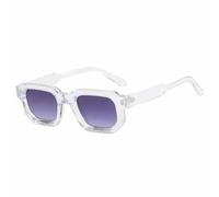 HPIRME Retro Rectangle Small Frame Women's Glasses Luxury Men's Outdoor Uv400(Clear Gradient Gray)