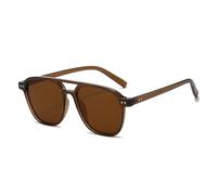 HPIRME Retro Rivets Double Bridges Men Glasses Fashion Women Luxury Shades Uv400(Brown tea)