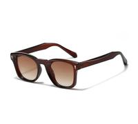 HPIRME Retro Rivets Glasses Women Fashion Gradient Shades Uv400 Men(Brown tea gradient)