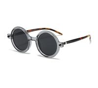 HPIRME Retro Round Frame Glasses Women Fashion Vintage Uv400(Gray black)