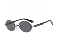 HPIRME Retro Round Glasses for Women Men Fashion Rimless Frame En Legs Shades Uv400(Black Black)